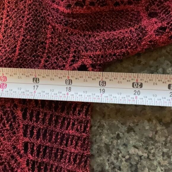 Lily by Firmiana Red 3/4 Sleeve Asymmetrical Tunic Blouse Shirt Women M Polyeste - Picture 8 of 9